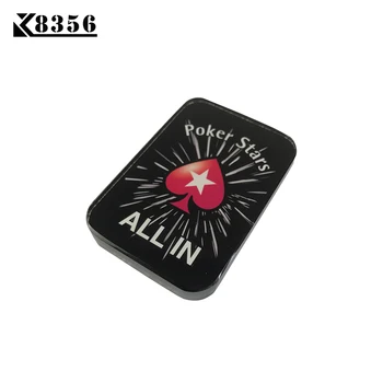 

K8356 Square Black Crystal All In Button Baccarat Texas Hold'em PokerStars All In Button K9 Crystal Poker Cards Guard 55*88*10mm