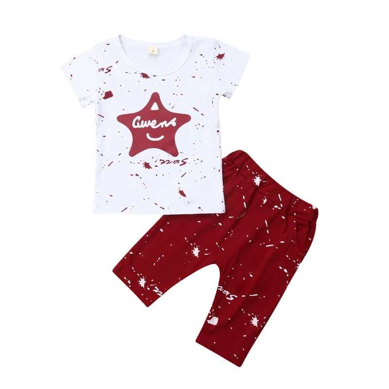 

Boys Clothes Set Summer Star Print Short Sleeve T Shirt Pants Children Clothes Boy Clothing Kids Set Clothes For Boys Tracksuit