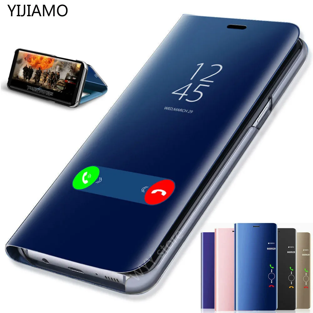 Роскошный умный зеркальный флип чехол для Huawei P20 P10 lite P9 P8 Lite 2017 Mate 8 9 10 20 pro honor 8X