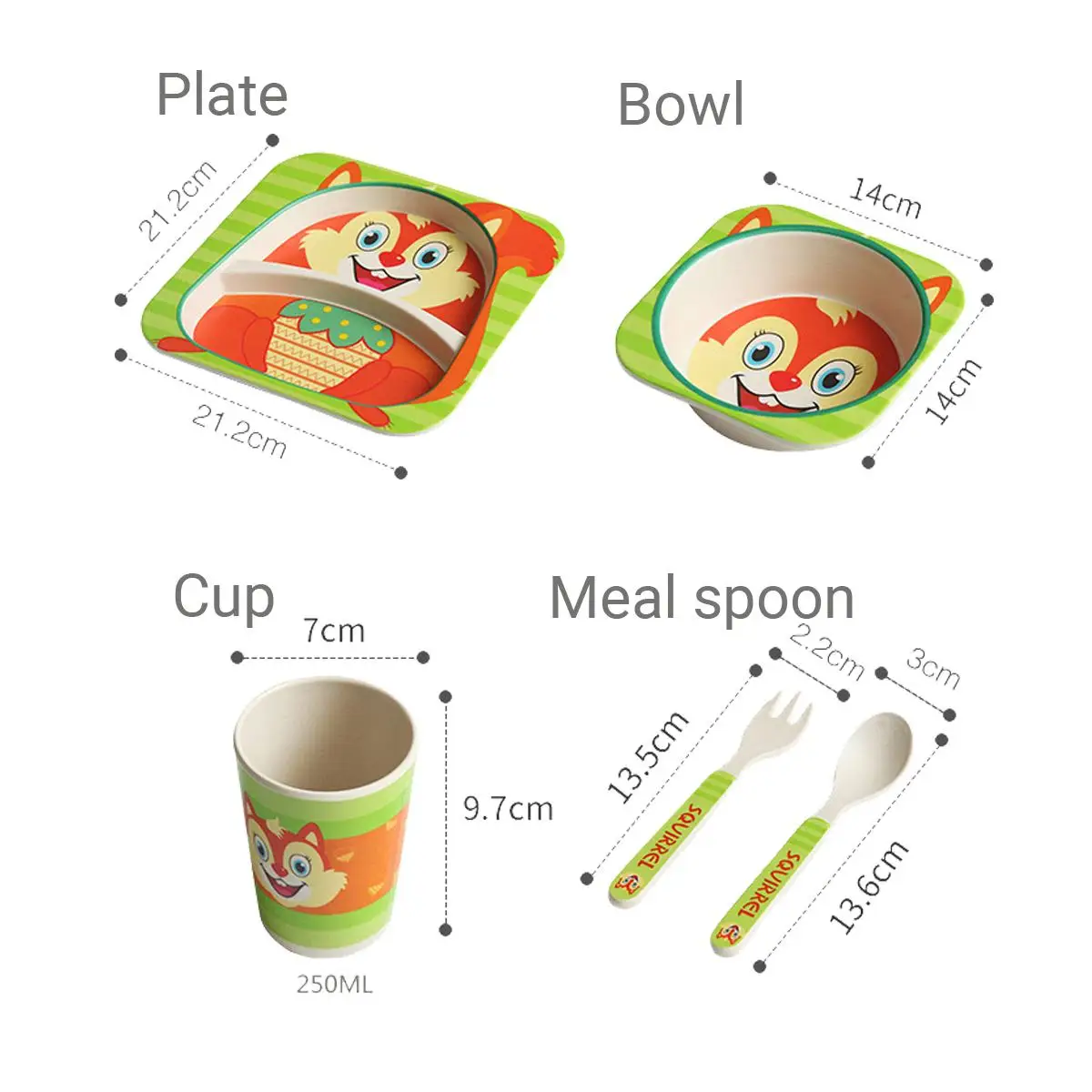 5Pcs/Set Baby Feeding Bowl Plate Dishes Fork Spoon Cup Children Tableware Bamboo Fiber Kids Cartoon Separation Feeding Plate 5Pcs/Set Baby Feeding Bowl Plate Dishes Fork Spoon Cup Children Tableware Bamboo Fiber Kids Cartoon Separation Feeding Plate