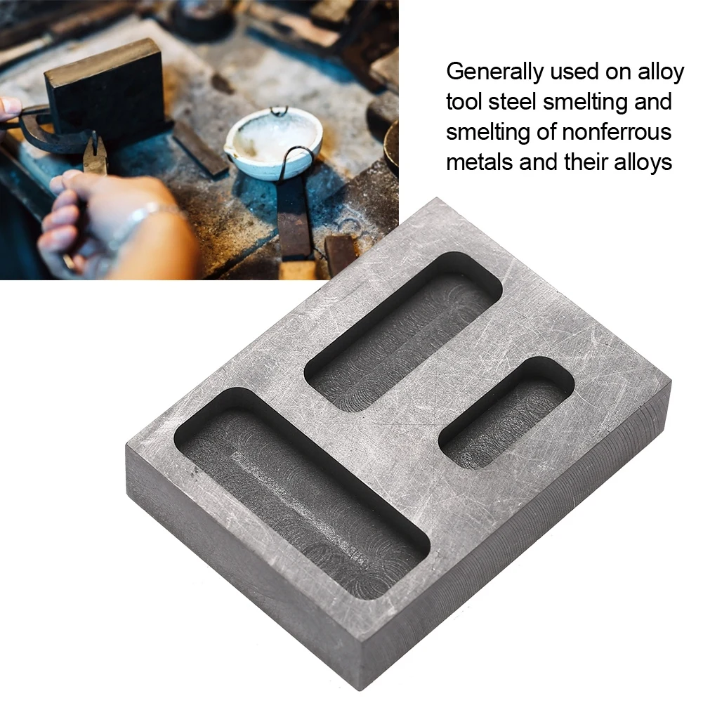 

New Graphite Crucible Ingot Torch Melting Casting Refining Scrap Bar Combo Mold
