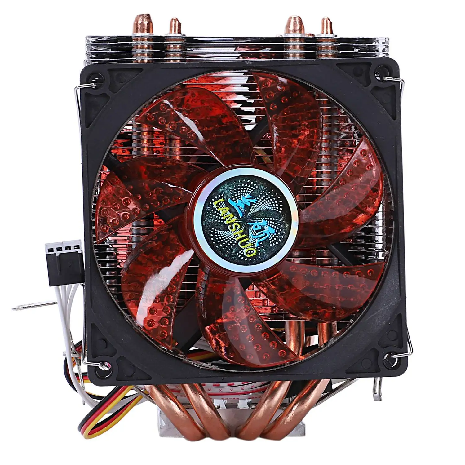 Lanshuo 4 Heat Pipe 3 Wire With Light Three Fan Cpu Fan Radiator Cooler