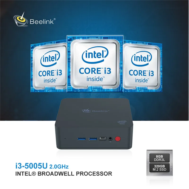 Clearance Beelink U55 Mini PC Intel Core I3 Intel HD Graphics 5500 Windows 10 mini pc tv box 2.4G&5.8G WiFi 1000M USB3.0 BT4.0 set top box 1