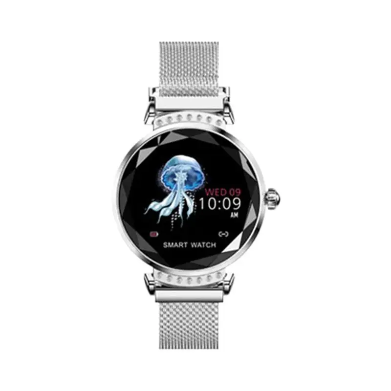 Newest Fashion H2 Smart Wristband Women 3D Diamond Glass Heart Rate Blood Pressure Sleep Monitor Waterproof Smart Watch 1