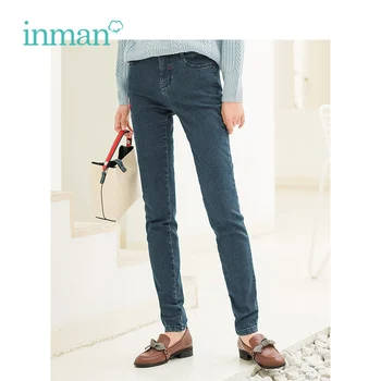 

INMAN Winter Retro Artistic Causal Style Embroidery Warm Jeans Pants