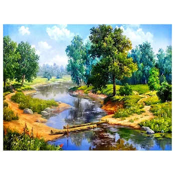 

Home Decor 5D DIY Full Drill Diamond Painting Forest Landscape Pattern Cross Stitch Set Rhinestone Embroidery Kit Wall Picture