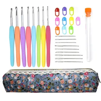 

8Pcs/28Pcs Handle Aluminum Crochet Hooks Set Stitching Knitting Needles DIY Yarn Wool Craft Tools Sewing Needles