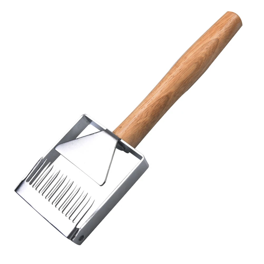 

Stainless Steel Uncapping Fork Honey Bee Tine Uncapping Scraper with Wooden Handle for Beekeeping Extracting Hive Hand Tool
