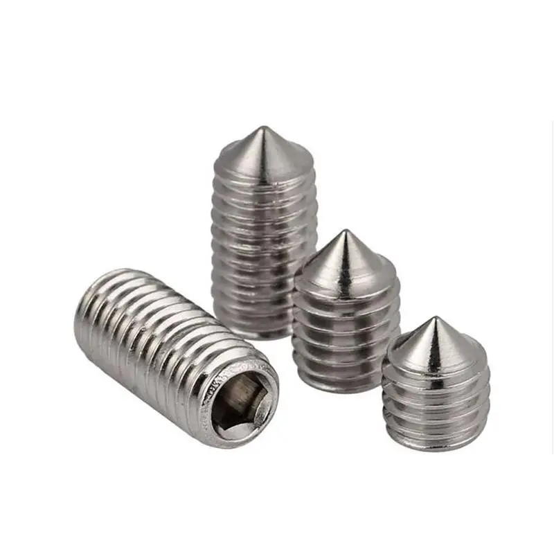 50 Pcs M3x4mm Metric 304 Stainless Steel Hex Socket Set Flat Point Grub Screws Silver Tone for Towel Rack Door Knob （M3x4mm）