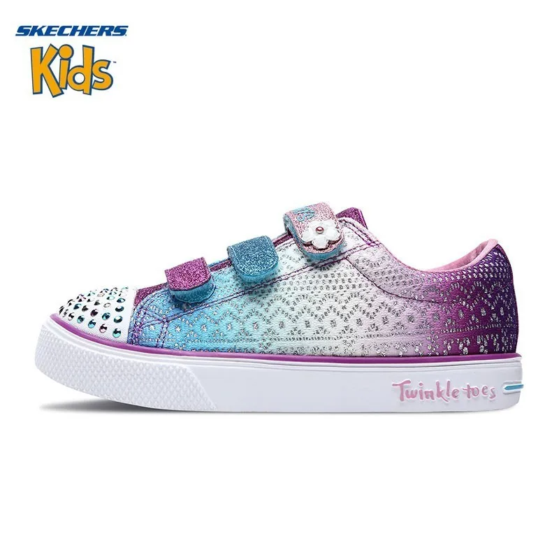 

SKECHERS Skye Strange Girl Shoe New Pattern Child Flashlight Shoes Light Quality Lovely Casual Sneakers 10927L