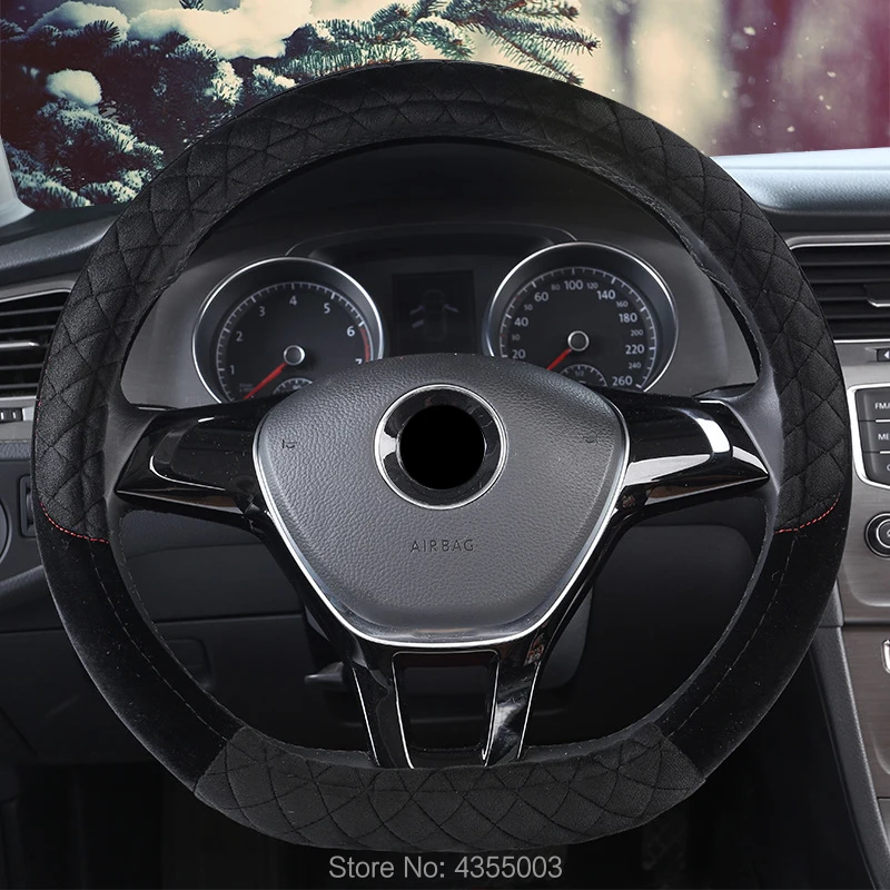 Car Steering Wheel Cover for Volkswagen Golf 7 Golf R MK7 Polo Scirocco 2015 2016 Soft Plush Warm Interior Accessories 7 colors Car Steering Wheel Cover for Volkswagen Golf 7 Golf R MK7 Polo Scirocco 2015 2016 Soft Plush Warm Interior Accessories 7 colors