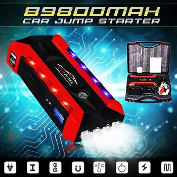 

Portable 89800mAh Emergency Battery Charger Car Jump Starter 4 Lamp USB Power Bank Starting Device