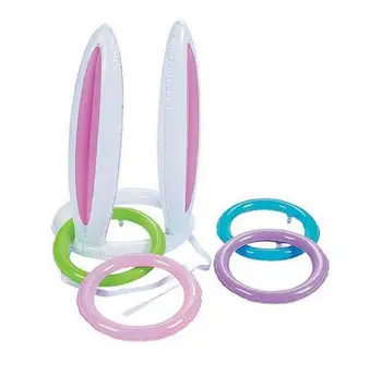 

Inflatable childrens plastic toys Children's game props set ring rabbit toys Throwing ring throwing toys