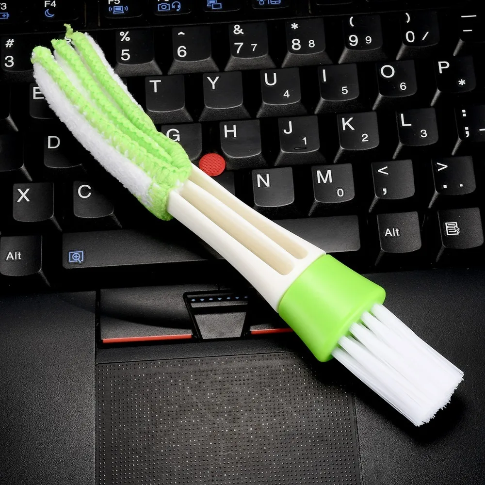 

Double Head Plastic Cloth Cleaning Brush Household Cleaning Tools Accessories for Air Conditioner Keyboard Green Fabric Brush