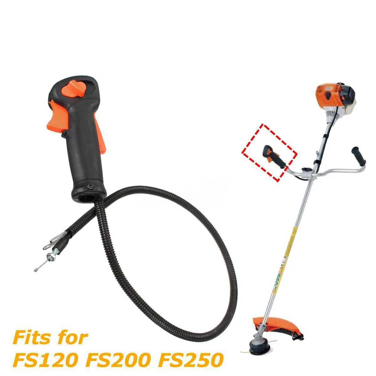 

Throttle Control Cable W/ Switch Handlebar For Stihl FS120 FS200 FS250 Strimmer