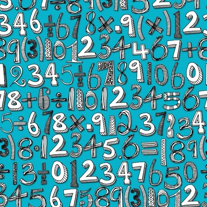 math doodle blue Poster Print by Sharon Turner (24 x 36) | Дом и сад