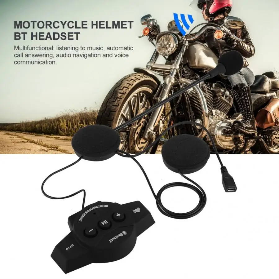 

Universal Wireless Helmet Bluetooth Headset Motorcycle Helmet Bluetooth Headset Speakers Handsfree Music Call Control Windproof
