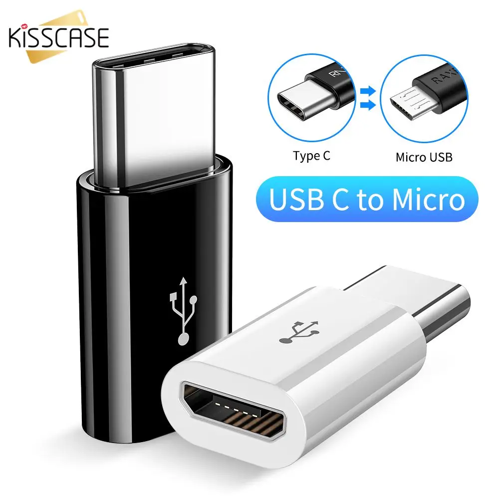 KISSCASE type c Мужской к micro usb Женский typec c к micro адаптер для samsung S10/S9 для Xiaomi huawei Синхронизация данных мини портативный