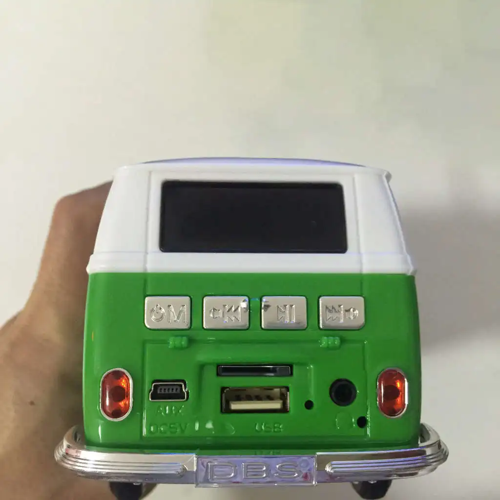 Colorful Mini Bluetooth Speaker Car Shape Mini Bus Speaker Support Fm +U Disk Insert Card Mini Speaker Mp3 Player Red
