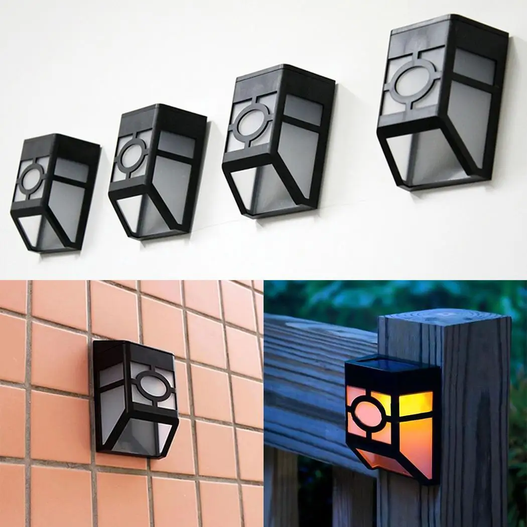 

New Summer Solar Wall Lamps ABS Path 2 LED Solar Light Outdoor Garden Wall lights Yard Path Fence Lamp Solar Lamps Power-saving