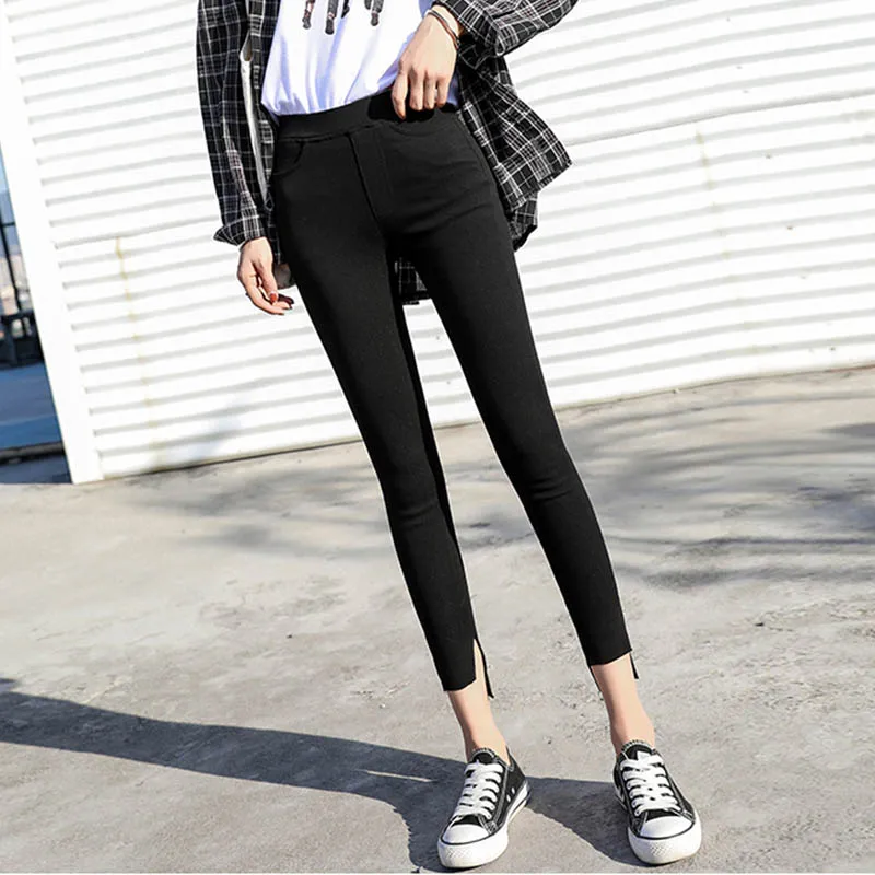 Loyalget 2019 New Black Women Pencil Pants Casual Elastic Waist Skinny Trousers Plus Size Big Stretch Office Lady Pants Loyalget 2019 New Black Women Pencil Pants Casual Elastic Waist Skinny Trousers Plus Size Big Stretch Office Lady Pants