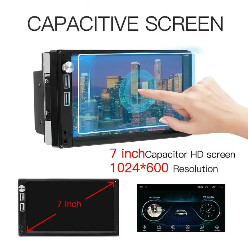 

7inch car DVD Android 8.1 Car Radio Stereo MP5 Player FM Radio WiFi Bluetooth4.0 Head Unit with Camera A5