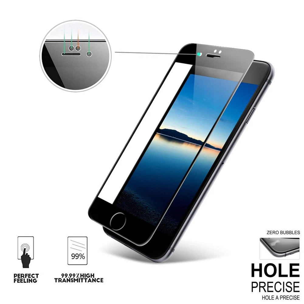 

3Pcs Full Cover Screen Protector Glass For iPhone X XR XS Max Tempered On The For iPhone 5 6 7 8 Plus Protective Glass Film