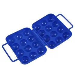 Синий складной пластиковые яйца коробка для переноски (для 12 яиц) для пикника контейнер
