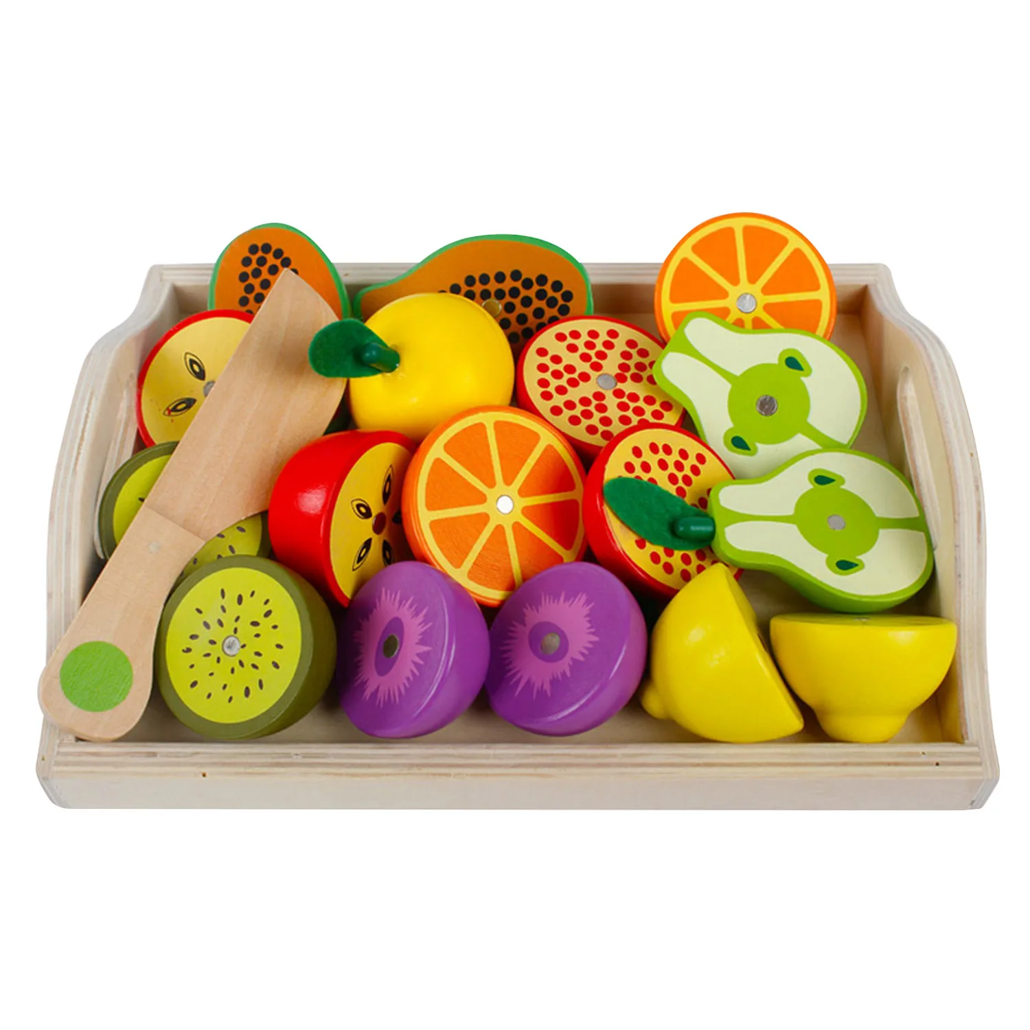 

Kids DIY Cartoon Colored Woode Fruit Vegetables Food Knives Cutting Tool Kitchen Accessories Pretend Play Role Playing Toy