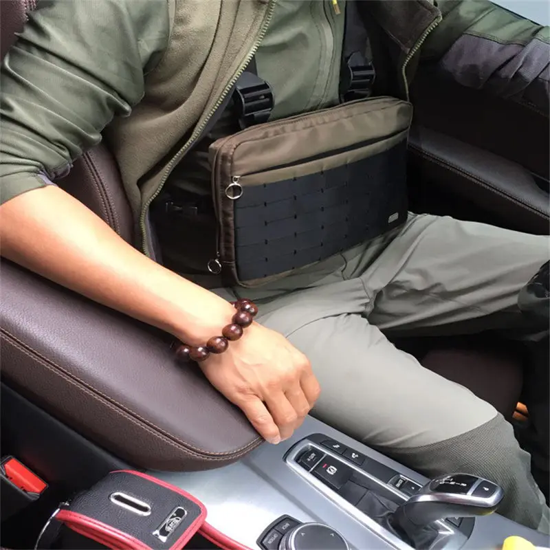 

Men Tactical Vest Shoulder Bags Chest Rig Bag Hip Hop Adjustable Pockets Waistcoat Kanye West Streetwear Functional Waist Packs
