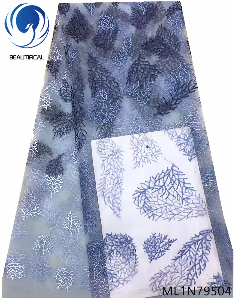 

Beautifical nigerian lace fabrics wholesale nigerian net lace fabric for women dress 5yards/lot african lace ML1N793