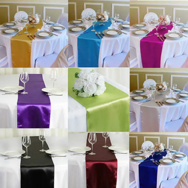 

30x275cm Satin Table Runners Modern Table Runner for Wedding Party Decoration Christmas New Year Decor for Home