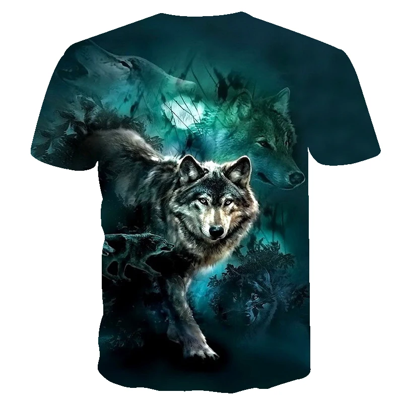 Мужская Новая летняя персонализированная футболка с принтом волка 3D мужская футболка Новинка топы с животными футболка мужская с коротким рукавом