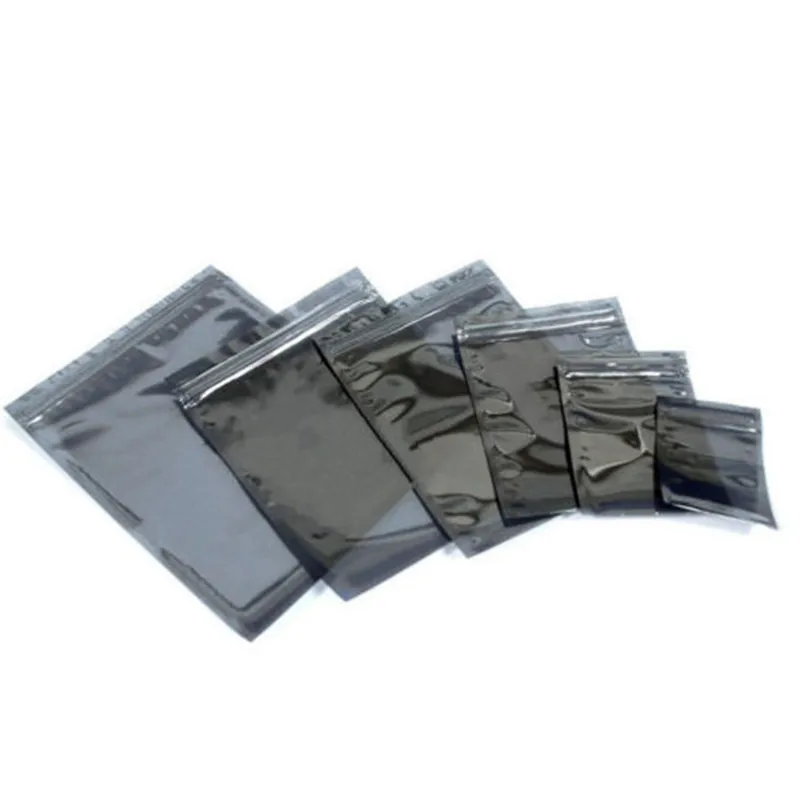 

50Pcs/Lot Ziplock Bags Antistatic Aluminum Storage Bag Resealable Anti Static Pouch for Electronic Accessories Package Bags