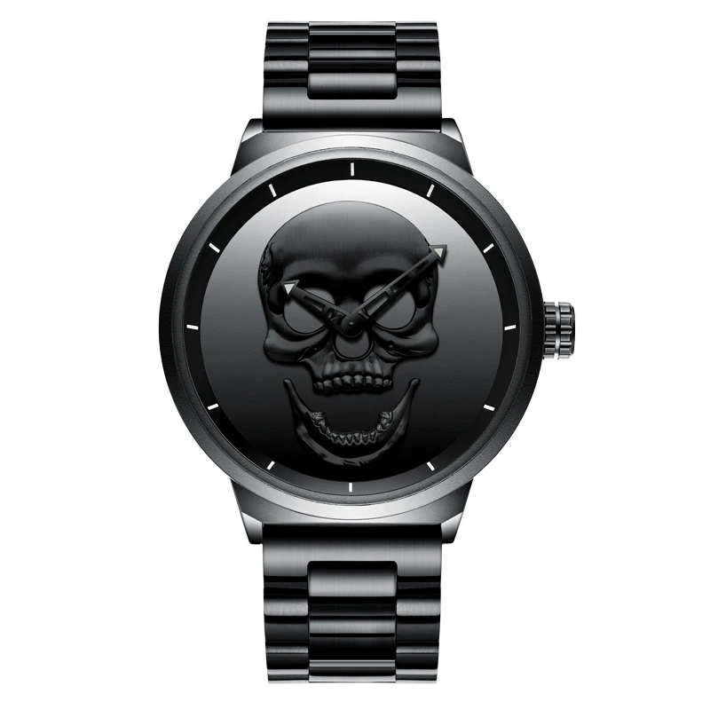 

MEGALITH Cool Skull Men's Watch Waterproof Date Analogue Quartz Creative Clock Gold Black Military Sport Watch Relogio Masculino