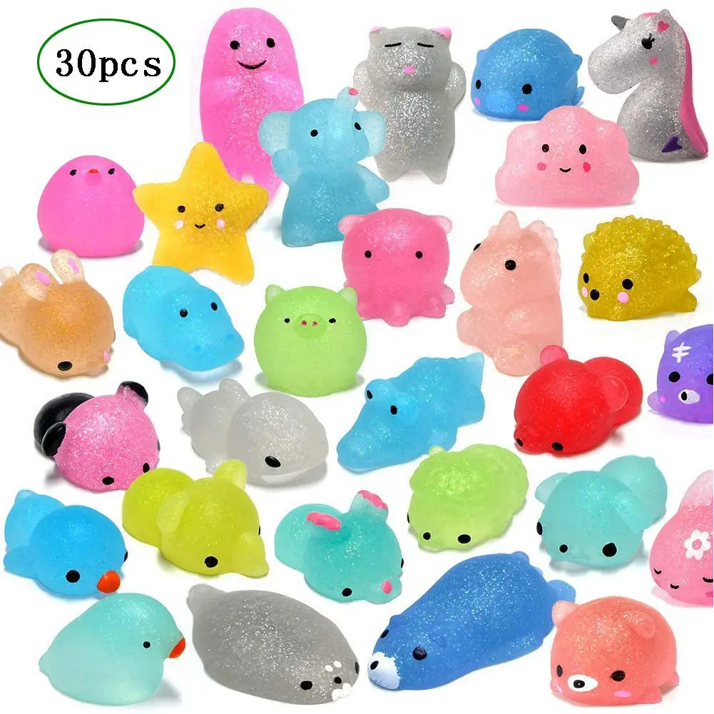 Сжимаемые игрушки Mochi блестящие мини-игрушки в форме животных сжимаемые для