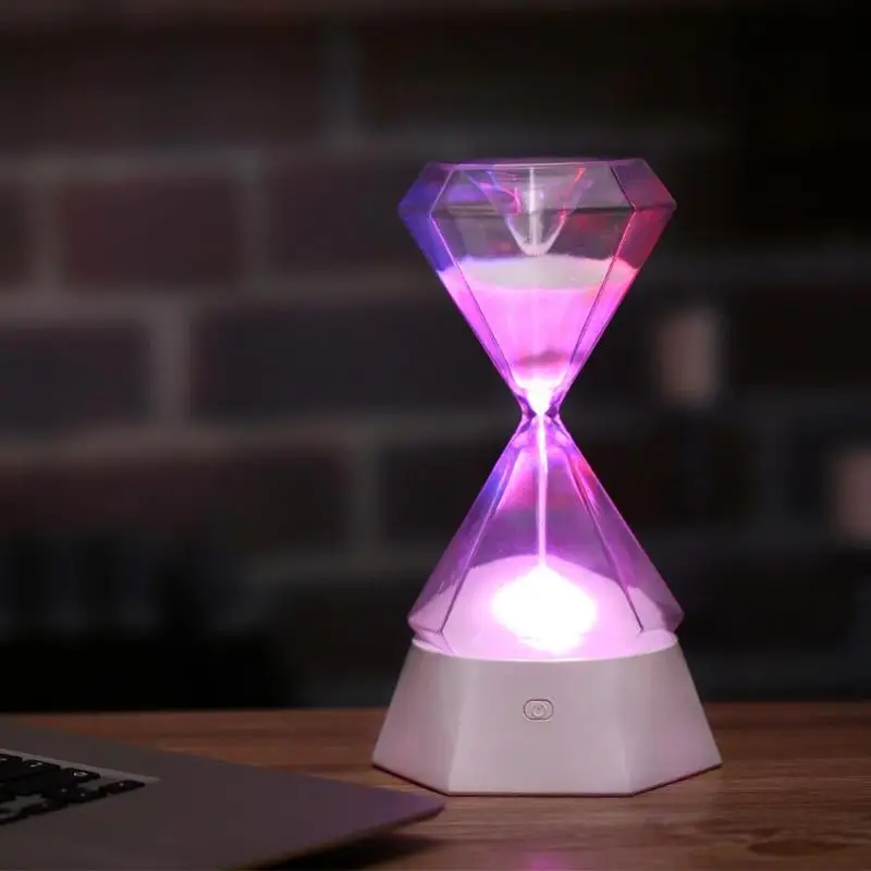 

Portable Atmosphere Light Creative USB LED Night Light Hourglass Lamp Touch Table Desktop Lamp for Bedroom Children