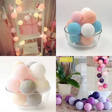 YIMIA 20 шт./компл. ватные шарики светодиодный гирлянды светильник s AC/Батарея поделки РОЖДЕСТВЕНСКИЕ Гирлянды дома патио свадебные светильник вечерние Декор Светильник