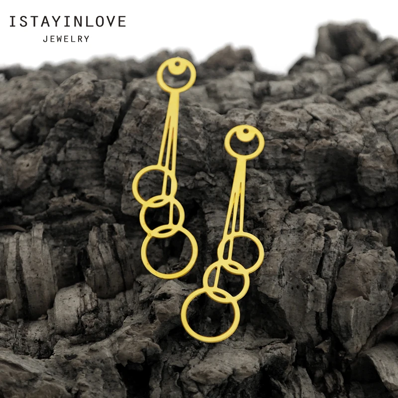 

Handmade Jewelry Making Supplies Pendant Laser Cut Metal Raw Brass Geometry Circle Charm For DIY Necklace Earring Brooch RD469 4