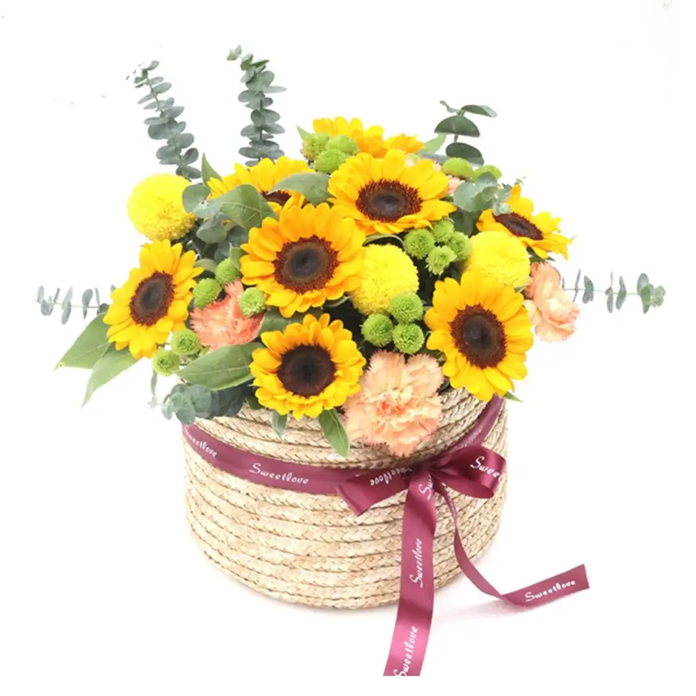 

3-piece Collapsible Hanging Basket Pastoral Straw Handmade Storage Box Multifunctional Toy Plant Organizer Grocery Basket