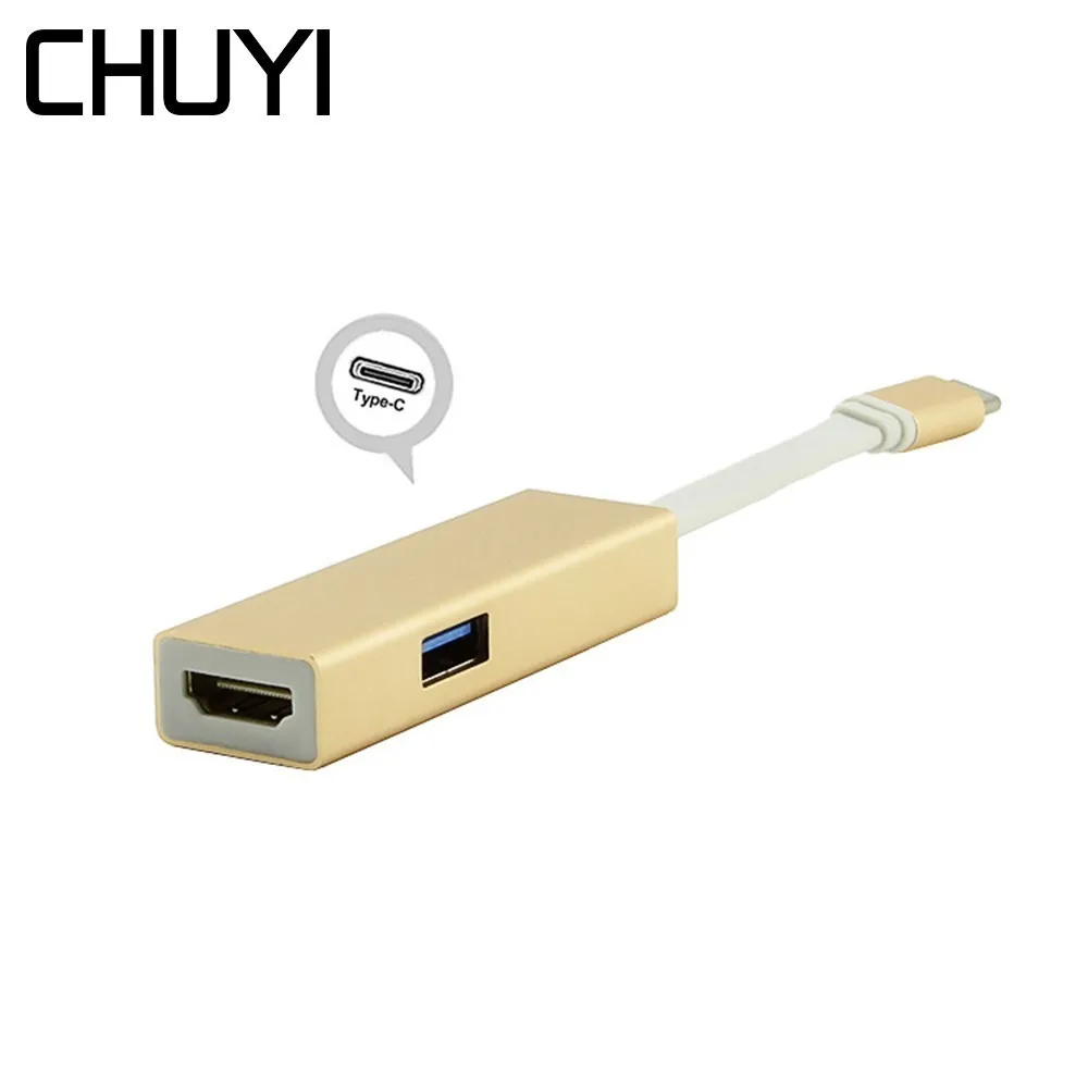 

CHUYI High Speed USB3.1 HUB Type C To HDMI 4K Multi Adapter USB-C OTG Connector Type-C Splitter Charging Port For Macbook PC