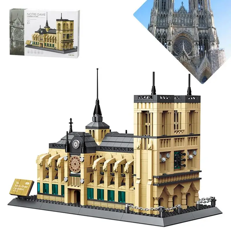 

Notre Dame Building Blocks Toys Children's Puzzle 3D Assembled Building Blocks Toys World Famous Building Model Notre Dame