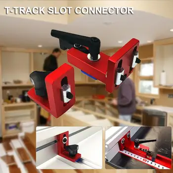 

35/45 T-Slot Miter Track Stop Sliding Miter Gauge Fence Connector Rail Retainer Chute Locator Aluminum Alloy Accurate T-Track
