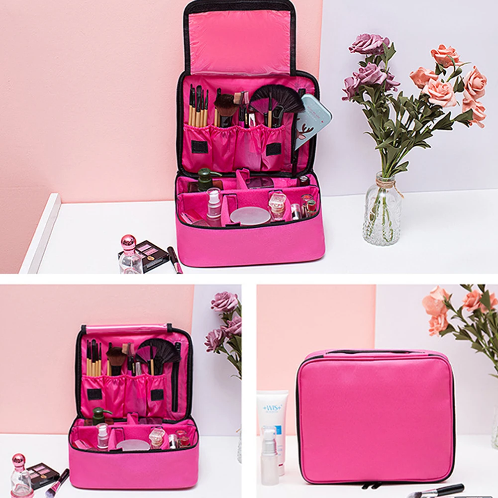 السفر التجميل حقيبة أكسفورد القماش للماء النساء أدوات الزينة تخزين كبيرة قدرة الغرور المنظم حقيبة تويلت ماكياج كيت #1121
