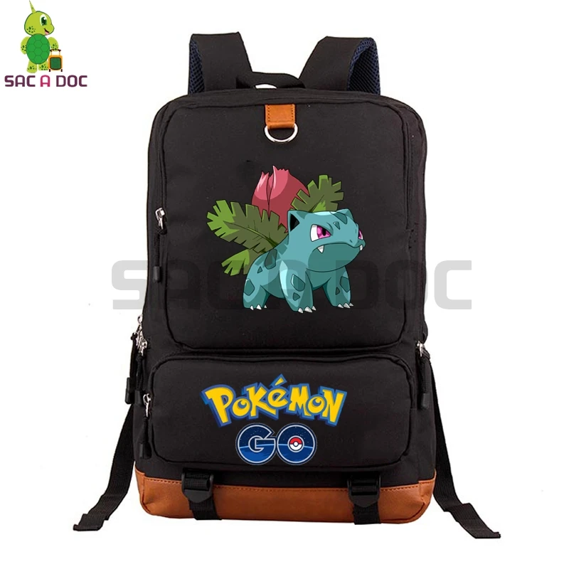 

Pokemon Go Ivysaur School Bag Pokemon Laptop Backpack for Teenage Boys Girls Canvas Travel Bags Women Men Daily Backpack