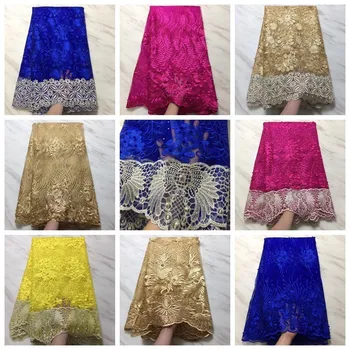 

Royal blue african lace fabric 2019 high quality lace french mesh fabric beaded stones nigerian swiss lace fabrics for dress