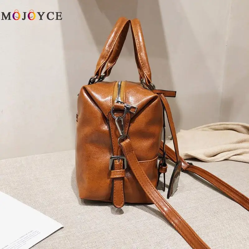 خمر بوسطن بلون بو حقائب يد جلدية المرأة الكتف Crossbody حقيبة العلامة التجارية الفاخرة الإناث أعلى-حقائب بيد