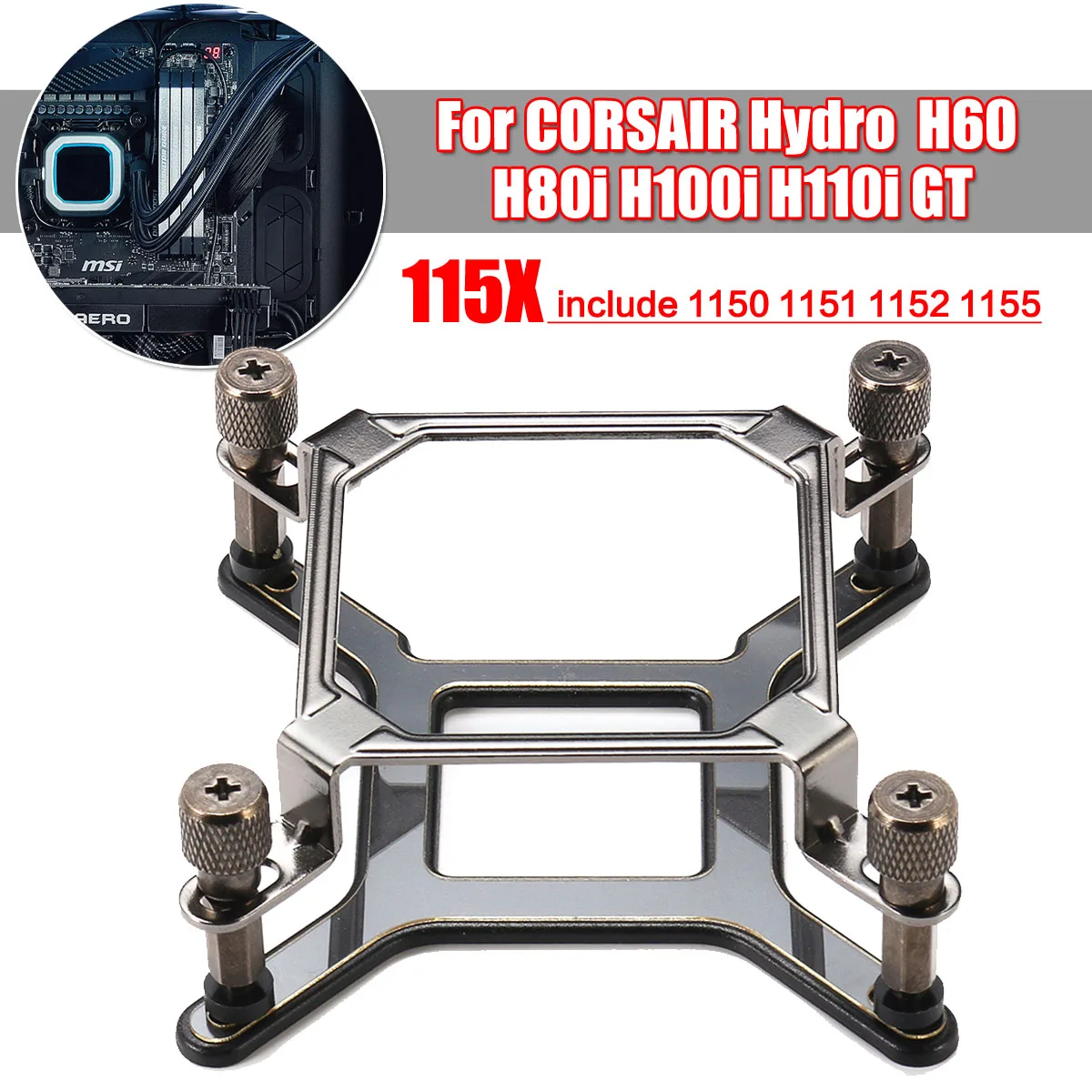 115x CPU مبرد مياه تصاعد قوس + الأجهزة ل قرصان هيدرو H60 H80i H100i H110i GT ل إنتل LGA 1150 1151 1155 1156 115x CPU مبرد مياه تصاعد قوس + الأجهزة ل قرصان هيدرو H60 H80i H100i H110i GT ل إنتل LGA 1150 1151 1155 1156