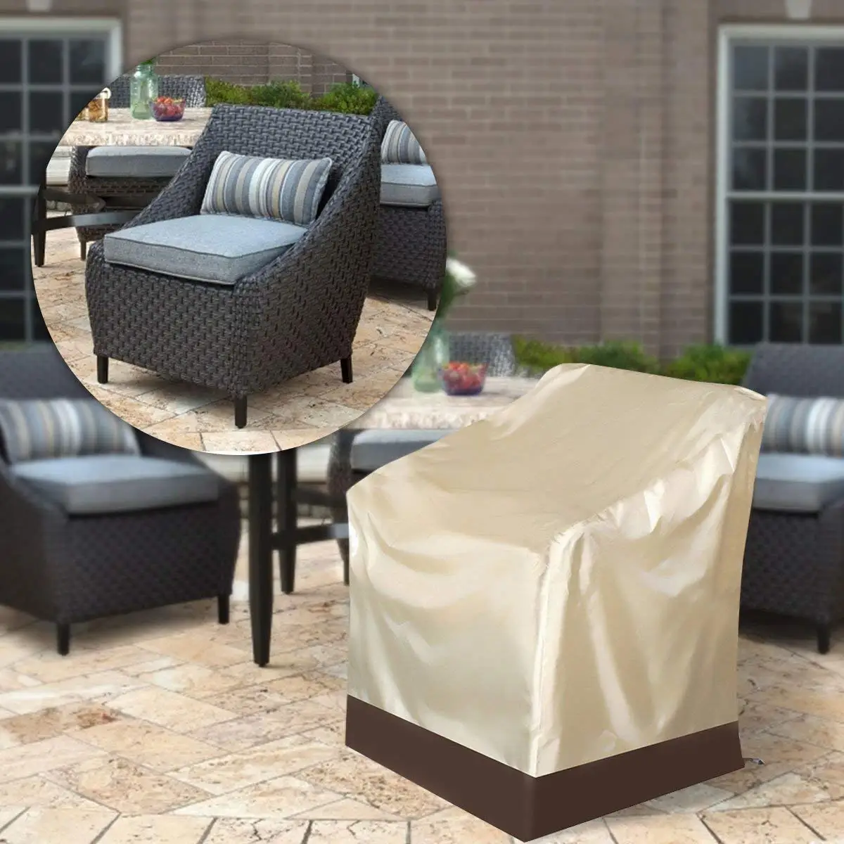 

All-Purpose Dustproof Covers 90x93x83cm 35'' Waterproof Patio Single High Back Chair Covers Outdoor Furniture Protection Cloth