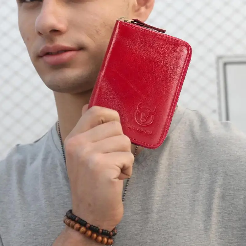 Men Women Genuine Leather Wallets for Credit Cards 2019 Business Money Bag Clutch Solid Color ID Card Holders M20 | Багаж и сумки